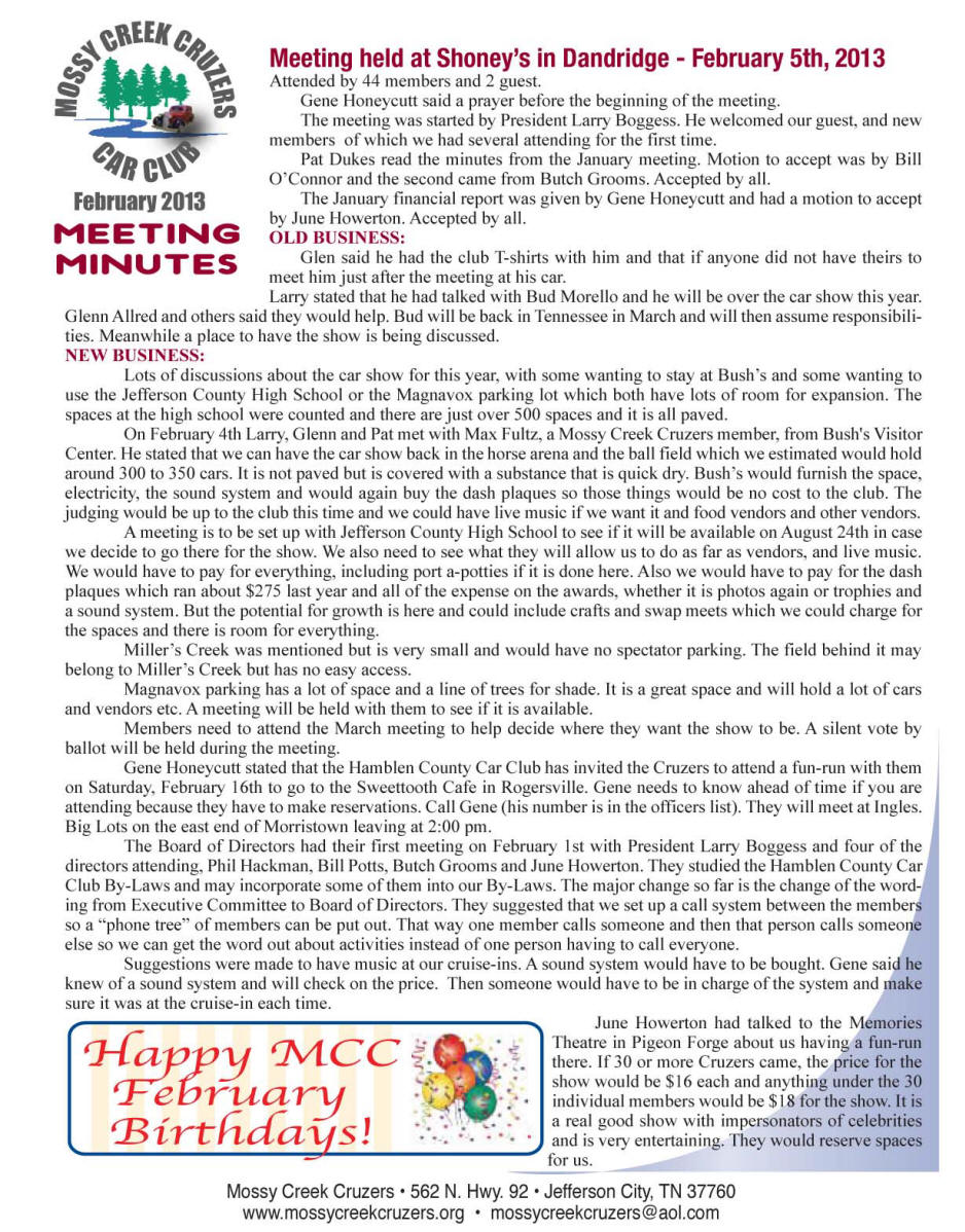 January 2013 Newsletter Page 3