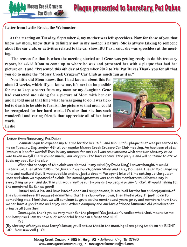 September 2012 Newsletter Page 6